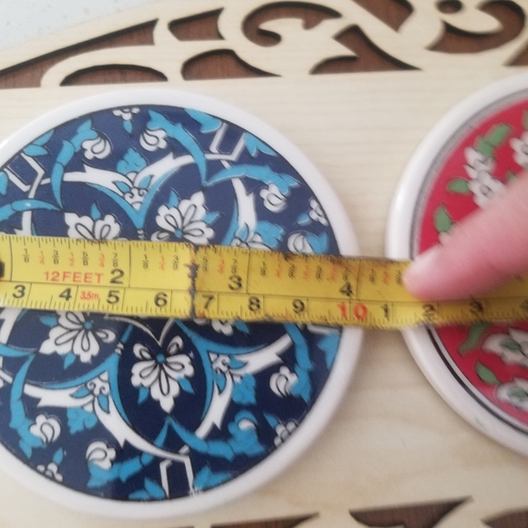 Handmade ceramic and wood serving tray - Picture 6 of 6